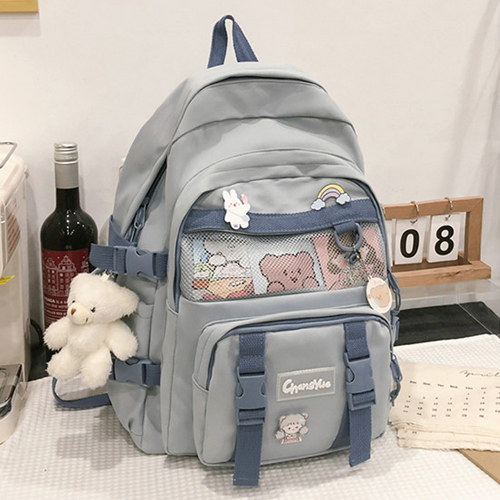 순순몰 캐주얼 학생 가방 데일리 백팩 키링인형