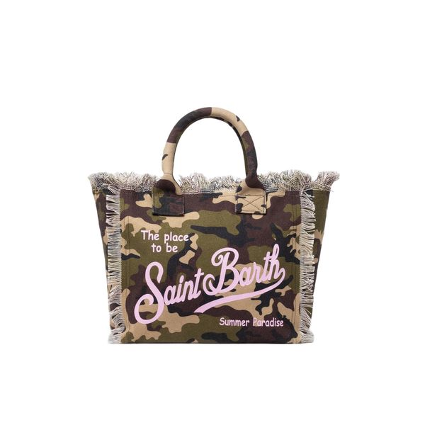 MC2 SAINT BARTH 카모플라주 코튼 캔버스 바니티 토트백 GREEN VANI001 01166F