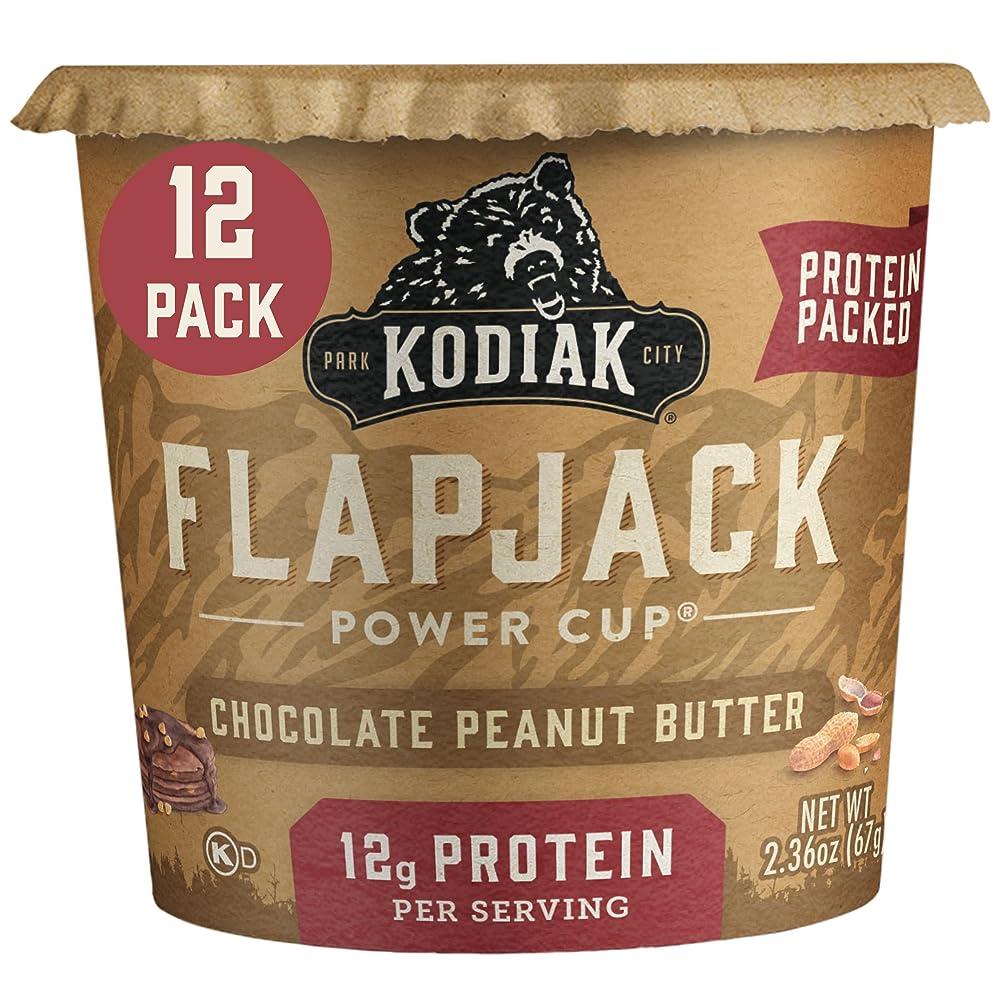 Kodiak Cakes Instant Protein 오트밀 컵 블루베리 크림 60g 2 1온스 12개 팩 땅콩버터 60g 12개
