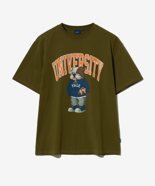국내매장제품 예일 반팔티 예일 반팔 티셔츠 UNIVERSITY DAN T-SHIRT KHAKI 324392
