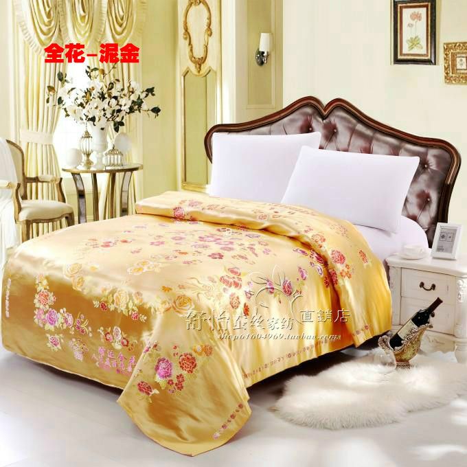 원앙 이불 커버 비단 원앙금침 황금복 금침 복고 지퍼형 200x230 금술 180x200-210cm 풀 플라워 래커