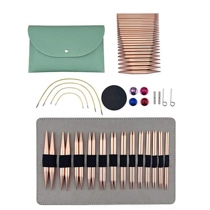 교환 가능한 원형 뜨개질 바늘 세트 13쌍 원형 뜨개질 바늘 뜨개질 바늘 3Mm-10Mm