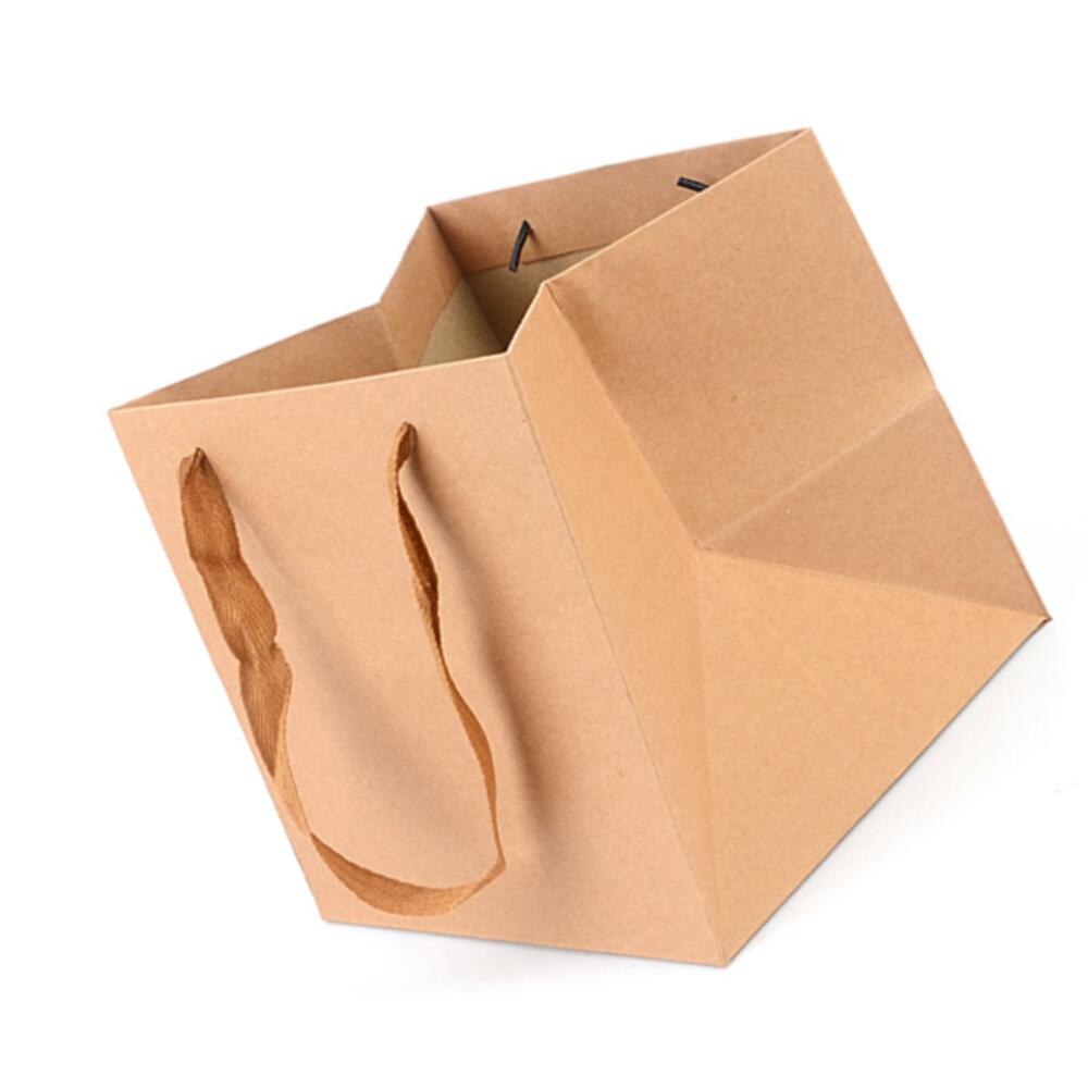 크라프트 고급 바닥넓은 답례품 떡포장 쇼핑백 넓은 종이가방 크라프트 - 미니