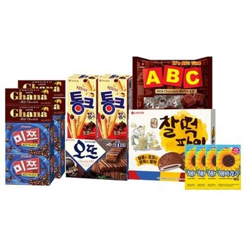 달콤한 초코 과자 7종 세트 ABC 통크 찰떡파이 오뜨 가나 등
