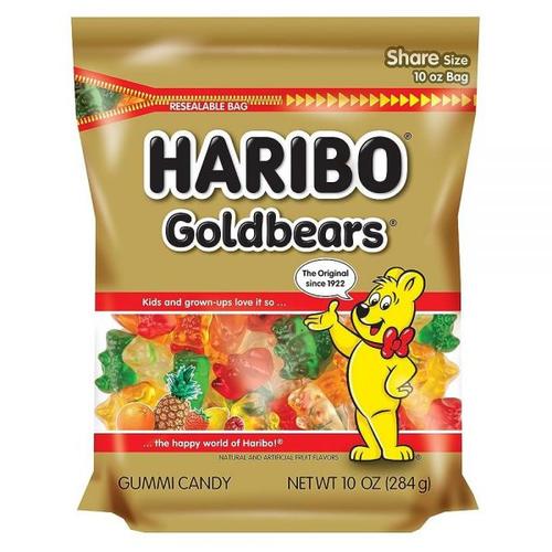 하리보 HARIBO Gummi Candy 오리지널 골드베어 283 5g 10온스 스탠드업 백 8개 팩 1112329