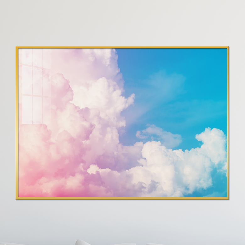 아트블루 북유럽 감성 그림 여름 바다 구름 인테리어 액자 7 파스텔 구름 파란 하늘 A2 60 x 42 cm 메탈 액자