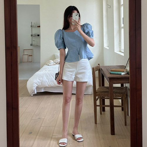 메이빈스 다니트 숏 팬츠 S 심플화이트