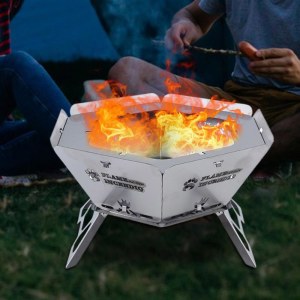 접이식 화덕 그릴 스테인레스 스틸 화덕 바베큐 야외 캠핑 스토브 피크닉 바비큐용 보관 가방