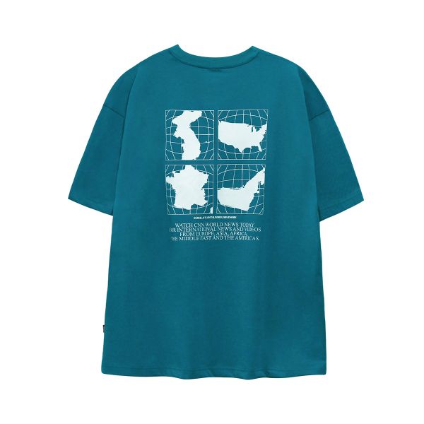 씨엔엔어패럴 씨엔엔 어패럴 CNN APPAREL 트래블 시티 그래픽 반팔 티셔츠 TURQUOISE GREEN CA24TTS232TGR 13071