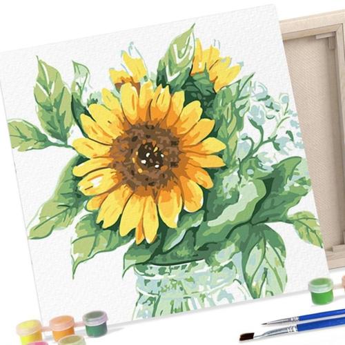 DIY 워터아트 해바라기글라스 아이러브 해바라기 페인팅 25X25 YHWABF57A