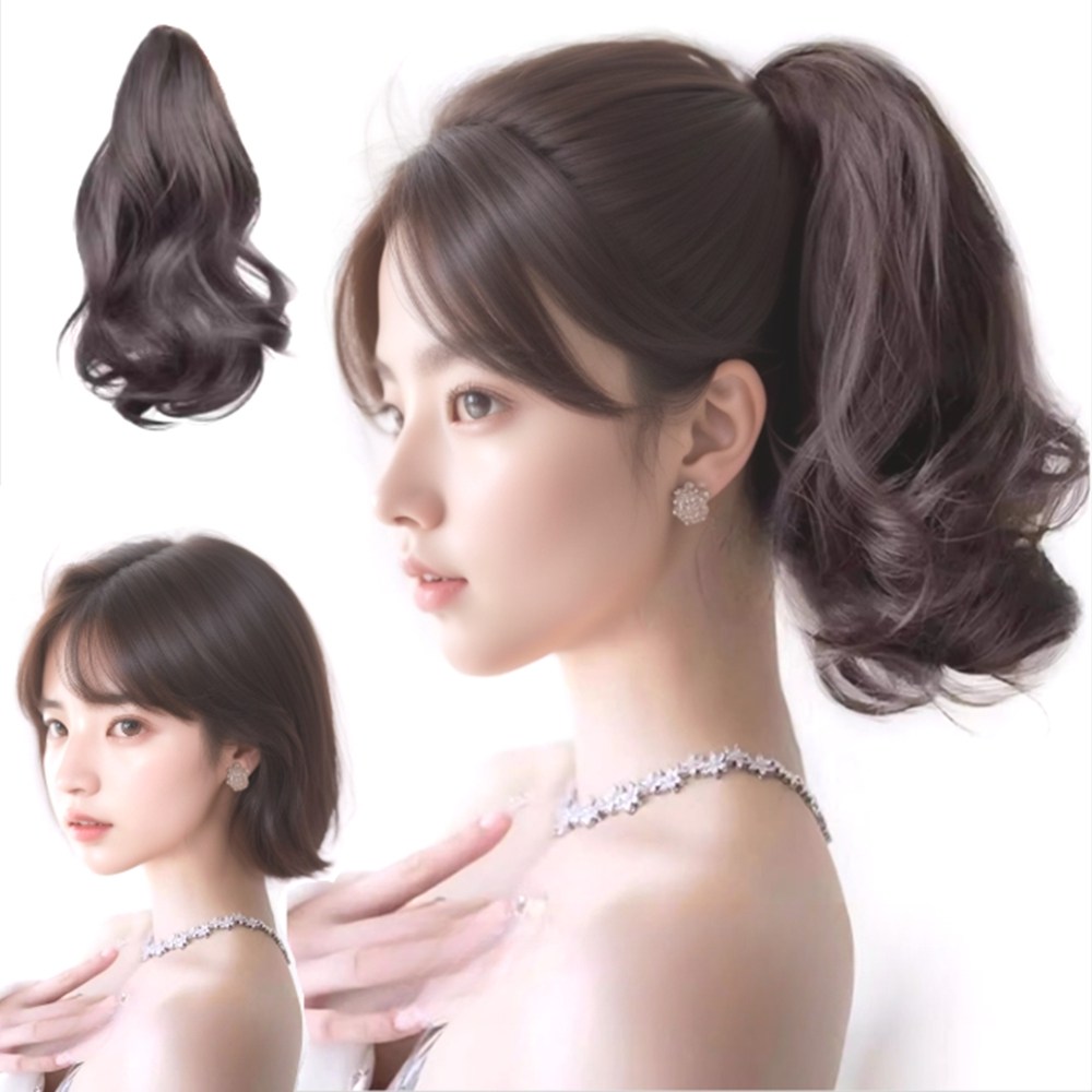 마미앤 포니테일 웨이브 가발집게 1개 다크브라운