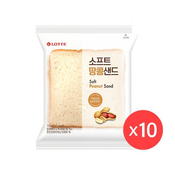 롯데 롯데웰푸드 기린이네 소프트 땅콩샌드 160g 10봉 4개