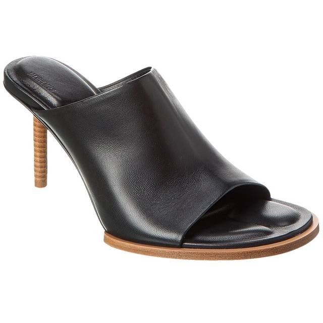 자크뮈스 레 뮬 론드 카레 가죽 Les Mules Rond Carre Leather Mule