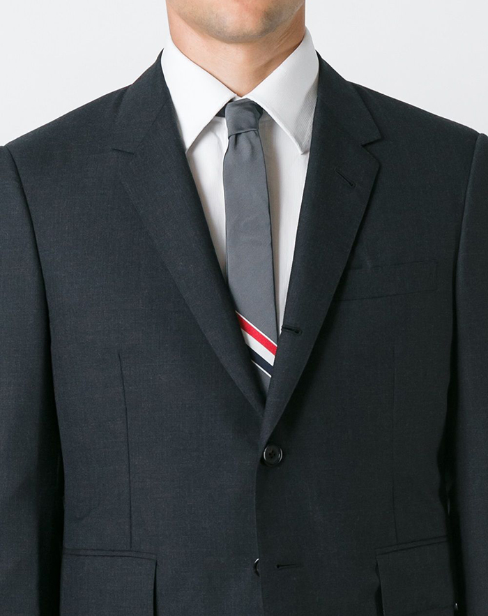 톰브라운 톰브라운 그로그랭 스트라이프 타이 다크 Thom Browne Grosgrain Stripe Tie Dark