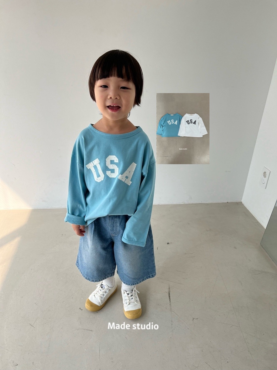 메이드스튜디오 2025봄 usa티 S JL
