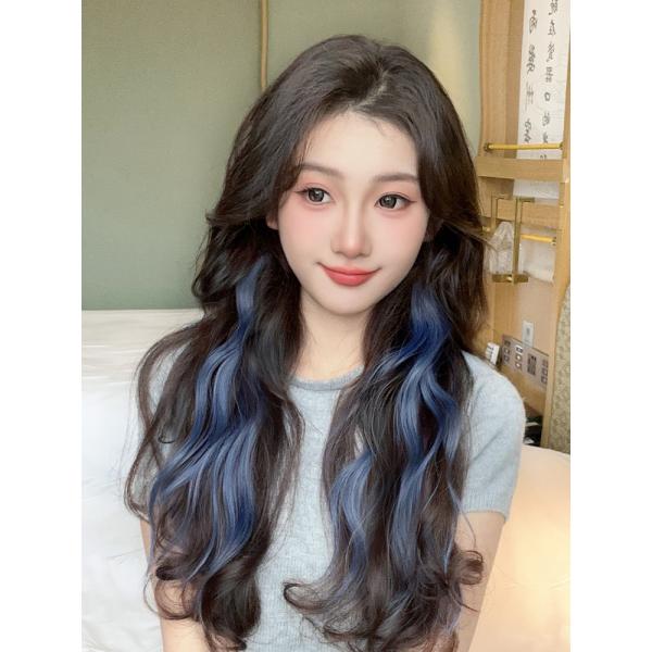 물결형 컬 긴 웨이브 컬러 염색 비노출형 무흔 염색 접발