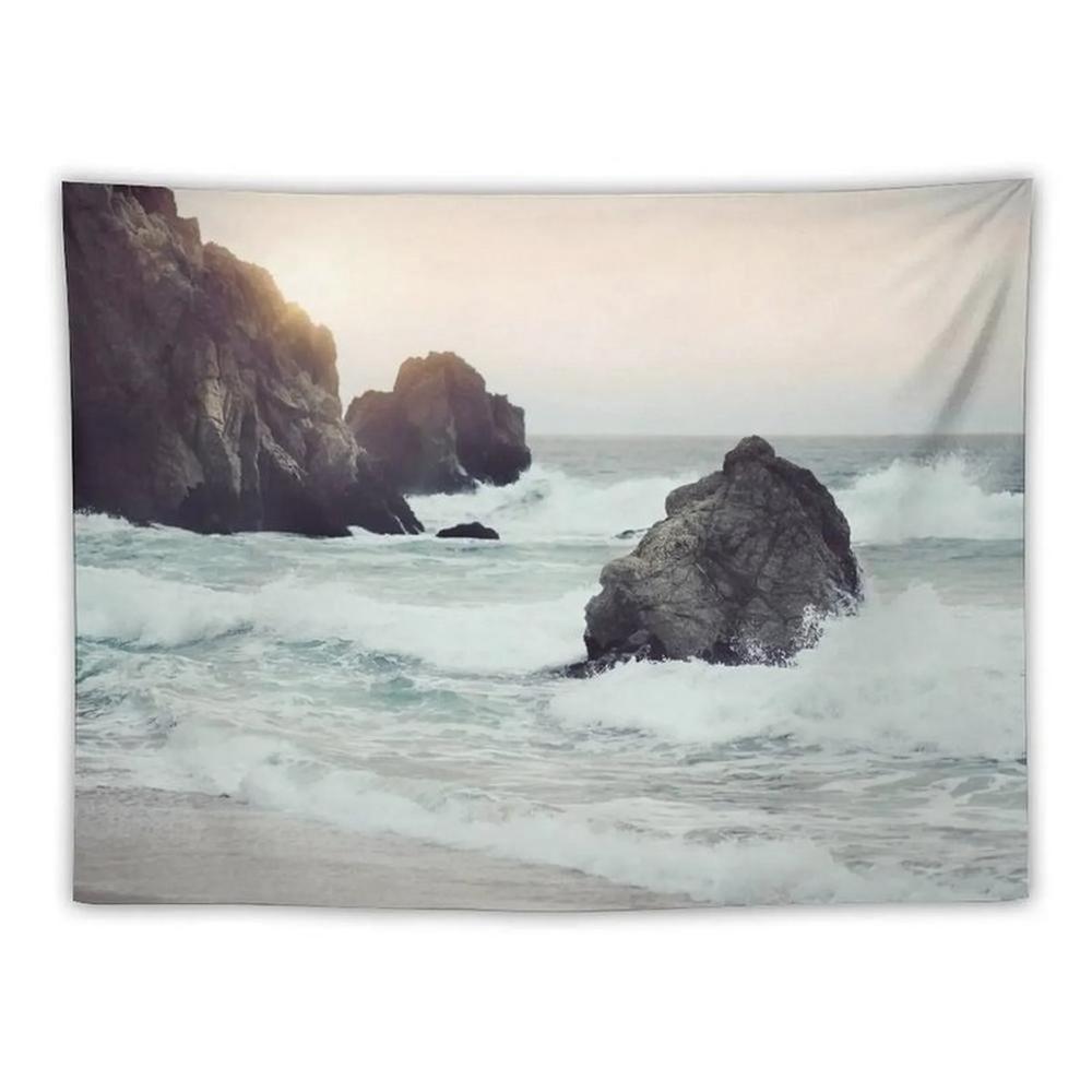 서해안 해변 태피스트리 침대 장식 집 1개 5 60x60in