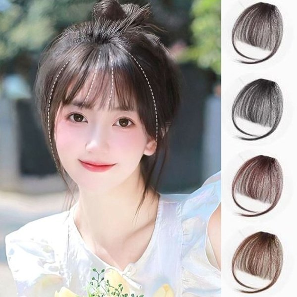 똑딱이 앞머리 시스루 뱅 헤어피스 부분가발