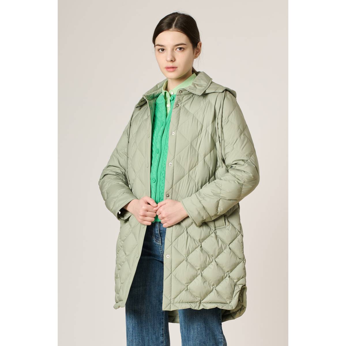 BCBG BCBG 디테쳐블 후드 구스 다운 B4S1F801