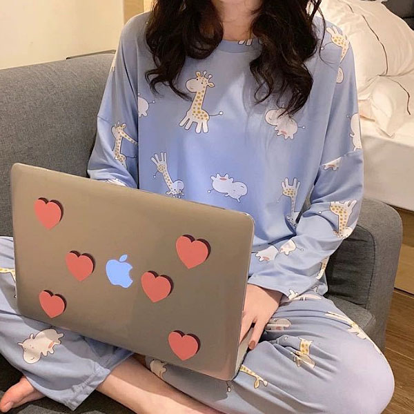 44 55 66 77 19종류 여성 긴팔상하세트 파자마 원피스 실내복 홈웨어 수면잠옷 까미샵 긴팔잠옷상하세트-014 66 77
