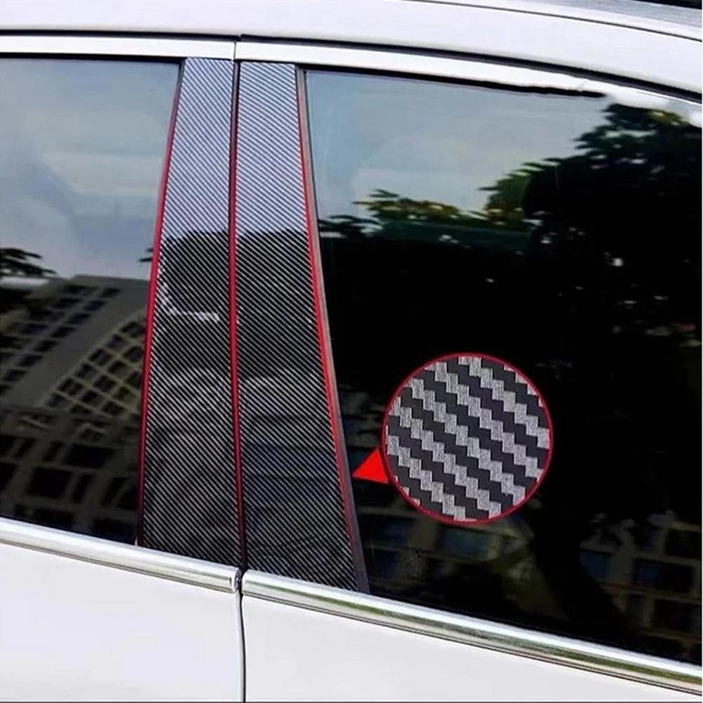 자동차 창문 프레임 기둥 포스트 트림 스티커 컬럼 커버 스타일링 1개 2 carbon fiber