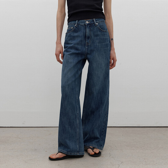 코어드 3차 기장선택 Wearable loose denim deep short L