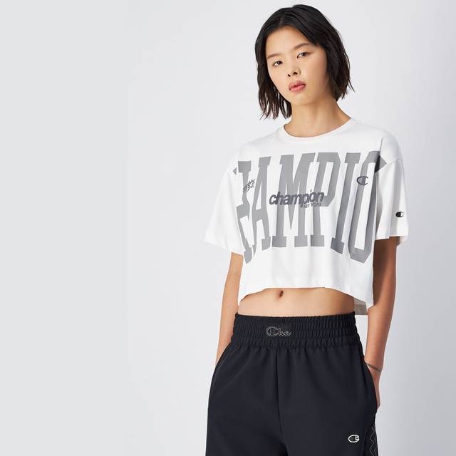 챔피온 크루넥 크롭 어반 컨템포러리 프린트 티셔츠 CREWNECK CROP URBAN CONTEMPORARY Print T shirt