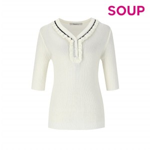 SOUP 숲 배색 단추 니트 SX4SK30