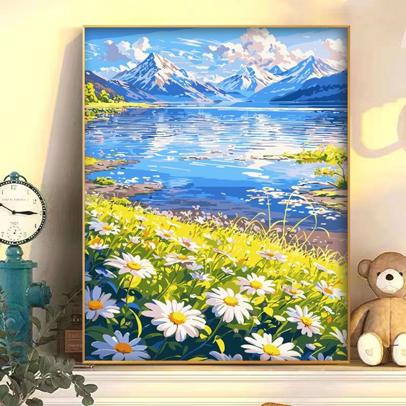 코지하루 DIY 명화그리기 유화 그림 그리기 아크릴화 40x50 꽃 핀 천지A 40x50 B655 1개