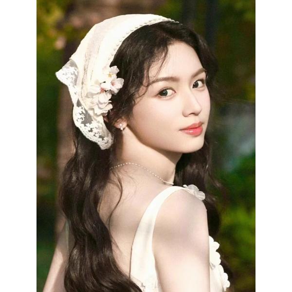 삼각 헤드밴드 여성풍 꽃자리 헤어 액세서리 프랑스식 스퀘어 스카프 헤어밴드