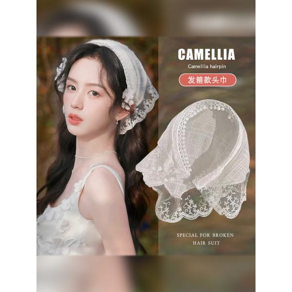 프렌치 원시풍 꽃자리 헤어밴드 여성 이마 압박 헤어 클립 머리띠 헤어 액세서리