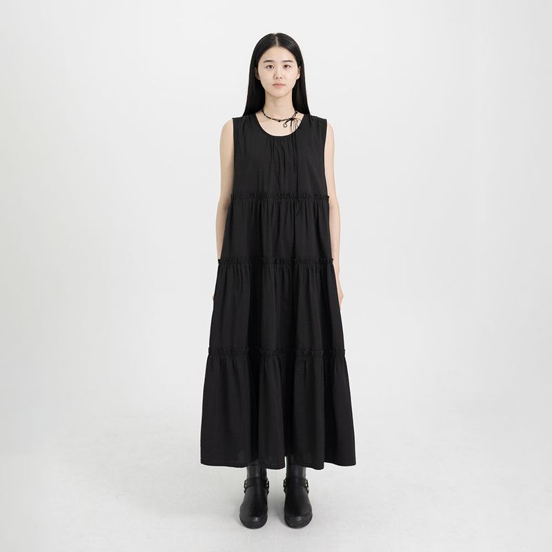 유노이아 유노이아 seersucker frill dress