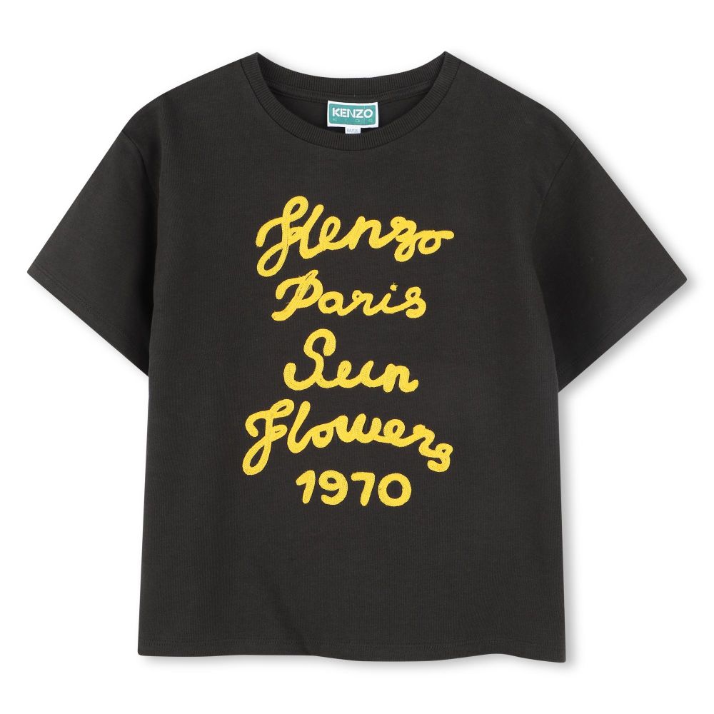 겐조키즈 SUN FLOWER 겐조 썬플라워 레터링 블랙티셔츠 겐조키즈 Z255AFT411