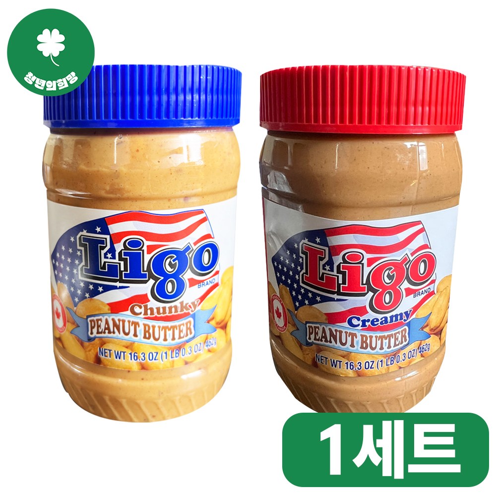 리고 리고 LIGO 땅콩버터 462g 2개 크리미1 청키1