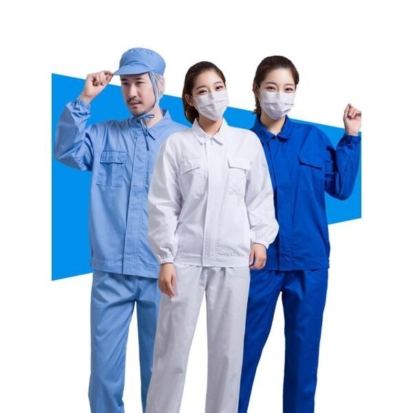 Shengya 의류 옷깃 포켓 멀티 컬러 식품 의류 먼지없는 의류 정화 바지 세트 식품 공장 워크샵 툴링