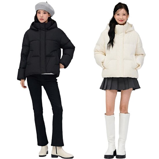 체이스컬트 체이스컬트 체이스컬트 여성 후드 무지 숏패딩 3컬러