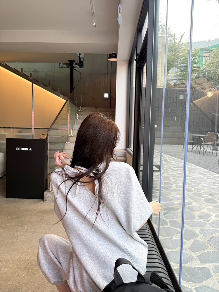 리본 스웻 박스 티셔츠 온나