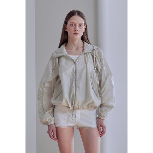 샾정품 23일 AFTERHOURS LIGHT SHIRRING WINDBREAKER BEIGE-GREY