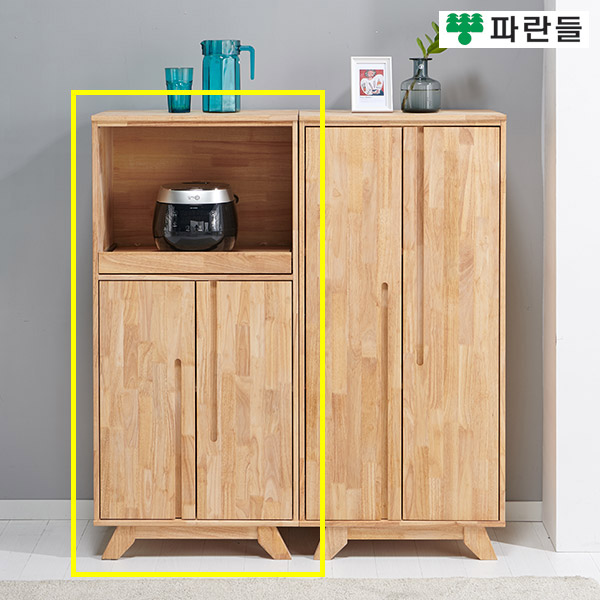 파란들 파란들가구 고무나무원목 1200 주방수납장 다용도수납장