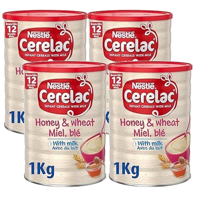네슬레 네슬레 Nestle Cerelac Honey Wheat with Milk Infant Cereal 네슬레 세레락 꿀 밀 우유 유아 시리얼 이상용 4개 1kg