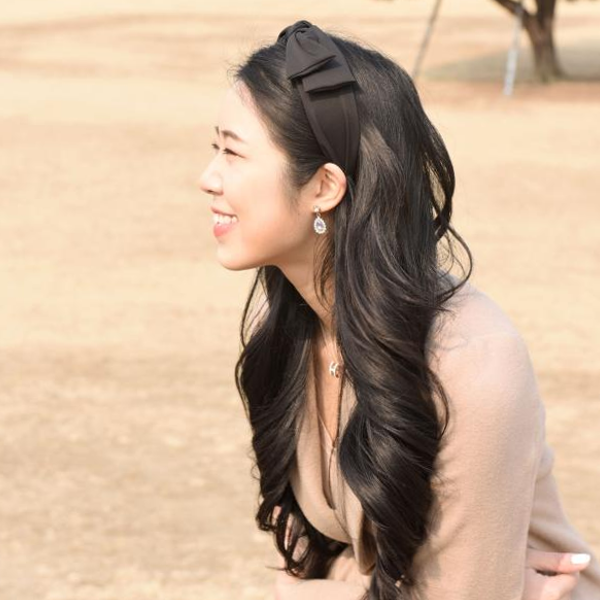와이드 공단 새틴 리본 헤어밴드 머리띠