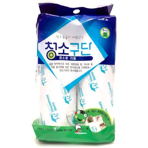 청소구단 청소용 리필 2P 0436테이프크리너 태클리너 옷먼지 용찍찍이 제거롤 핸들 16X10