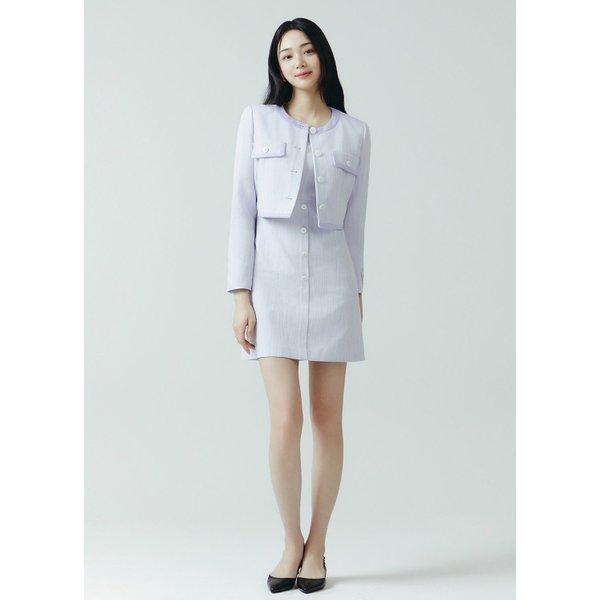 잇미샤 잇미샤 텍스쳐 블록 칼라리스 트위드 자켓 ITO3WJK630