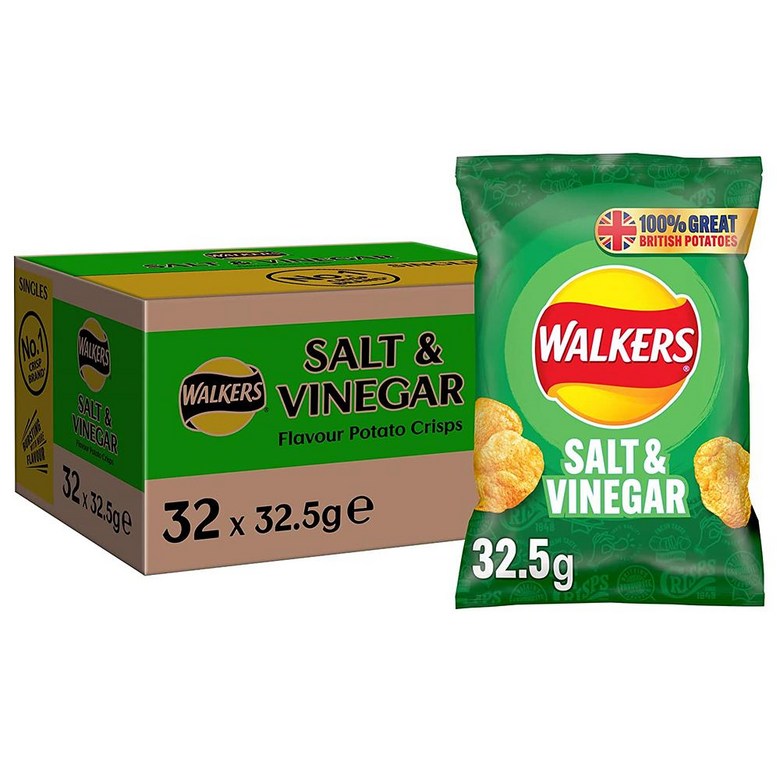 워커스 워커스 Walkers Salt and Vinegar Crisps Box 워커스 솔트 앤 비니거 감자 스낵 32 5g 160개