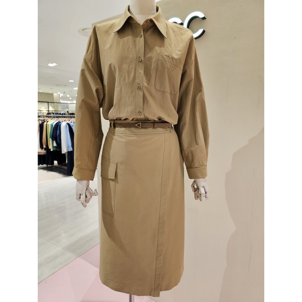 씨씨콜렉트 CC콜렉트 벨티드 셔츠형 원피스 55 C241MSE001 1270461