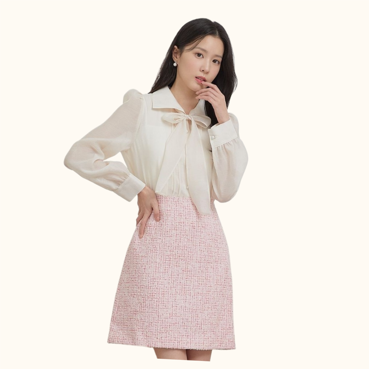 로엠 로엠 ROEM 블라우스 매칭 트위드 원피스 RMOWD23R52 425066