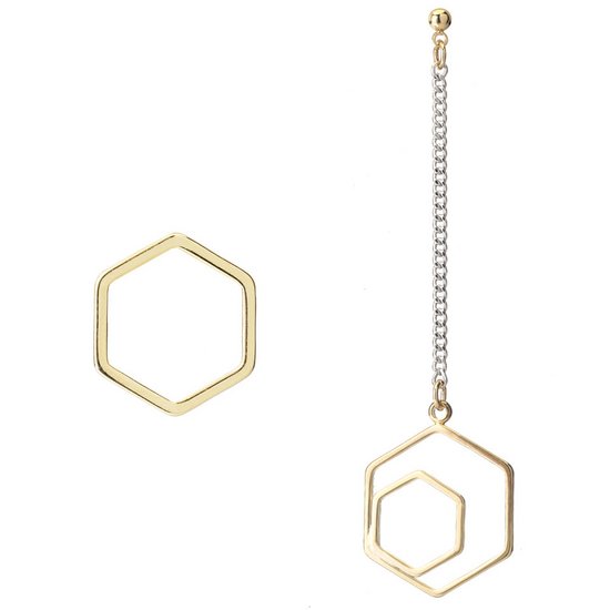 M.M.D 엠엠디 Double hexagons earrings