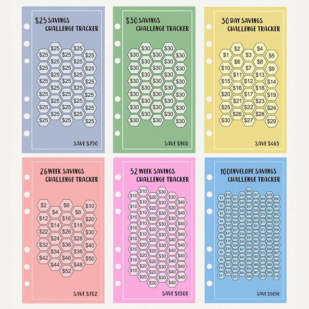 종이 100 봉투 이브 교체 바인더 인서트 필러 절약 용이 USD유로 양면 쓰기 48 매 A6