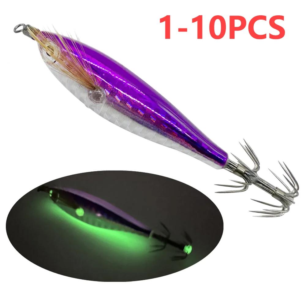 레이저 발광 오징어 플로팅 수 나무 새우 에기 미끼 지깅 후크 1 PC 1 PC 1개