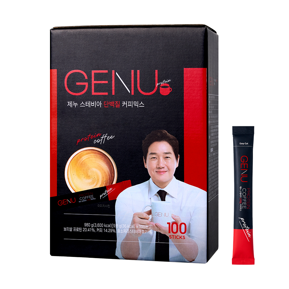 제이에스푸드 제누 스테비아 프로틴 단백질 커피믹스 9.8g 